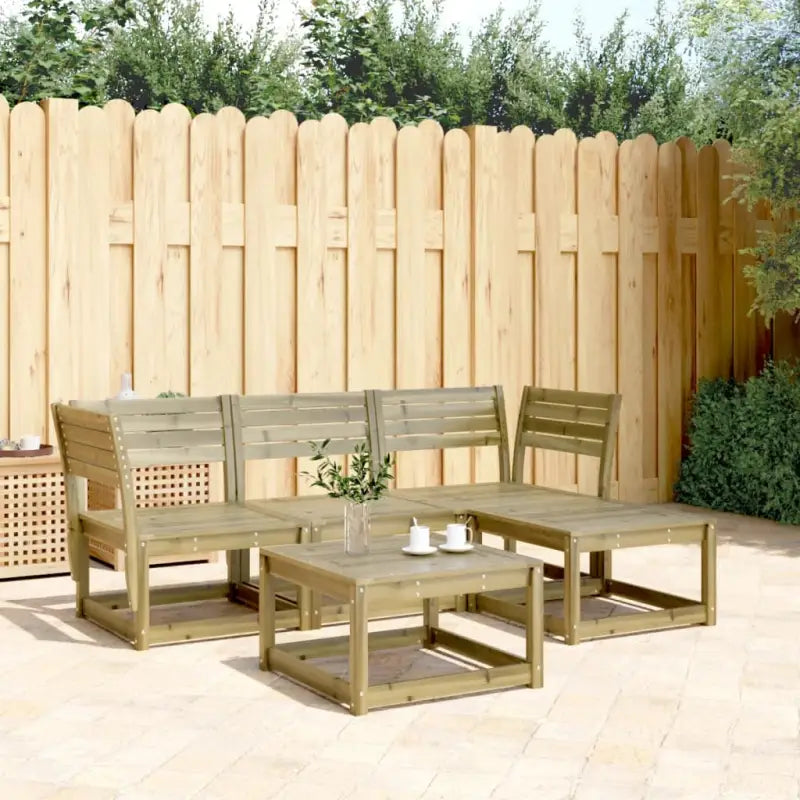 Elegante tuinset van geïmpregneerd grenenhout voor ontspanning - Naturel geïmpregneerd / Nee - Tuinsets