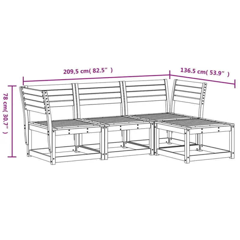 Elegante tuinset van geïmpregneerd grenenhout voor ontspanning - Tuinsets