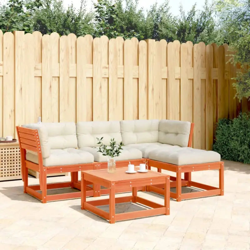 Elegante tuinset van geïmpregneerd grenenhout voor ontspanning - Wasbruin / Ja - Tuinsets