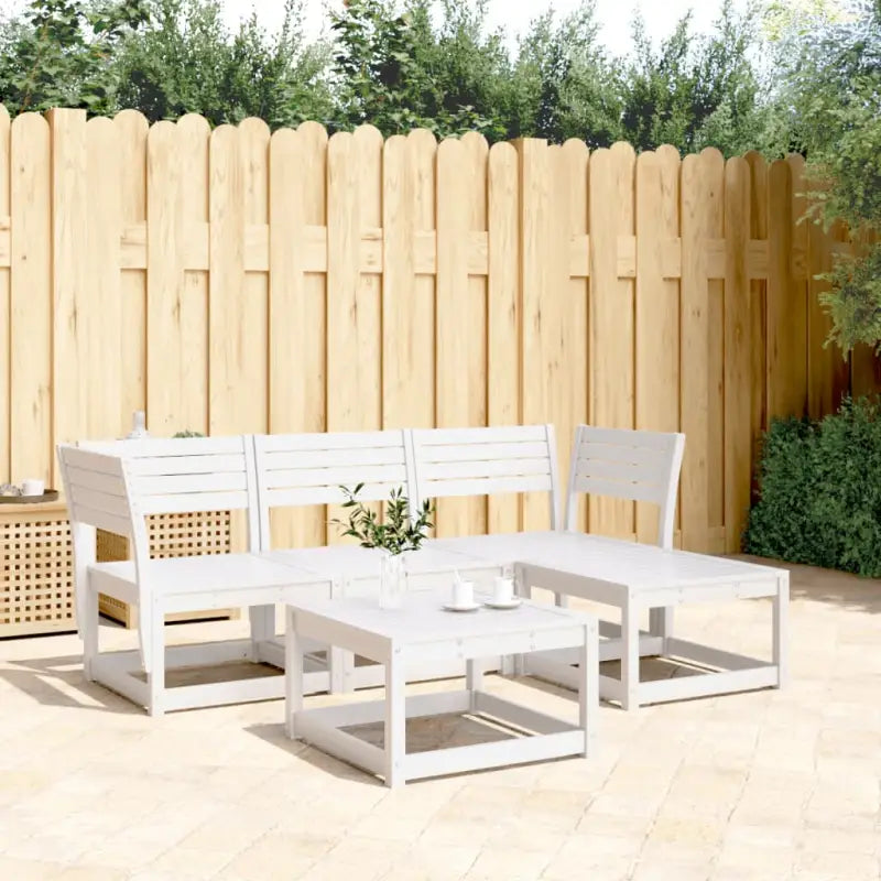 Elegante tuinset van geïmpregneerd grenenhout voor ontspanning - Wit / Nee - Tuinsets