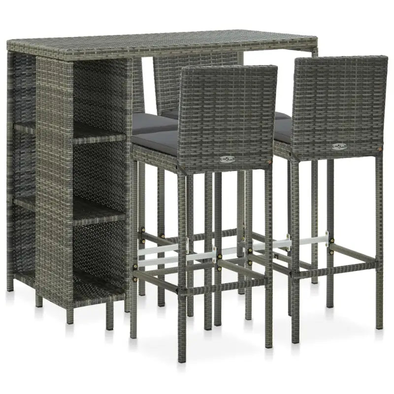 Elegante tuinset van poly rattan voor buitengebruik - Grijs - Tuinsets