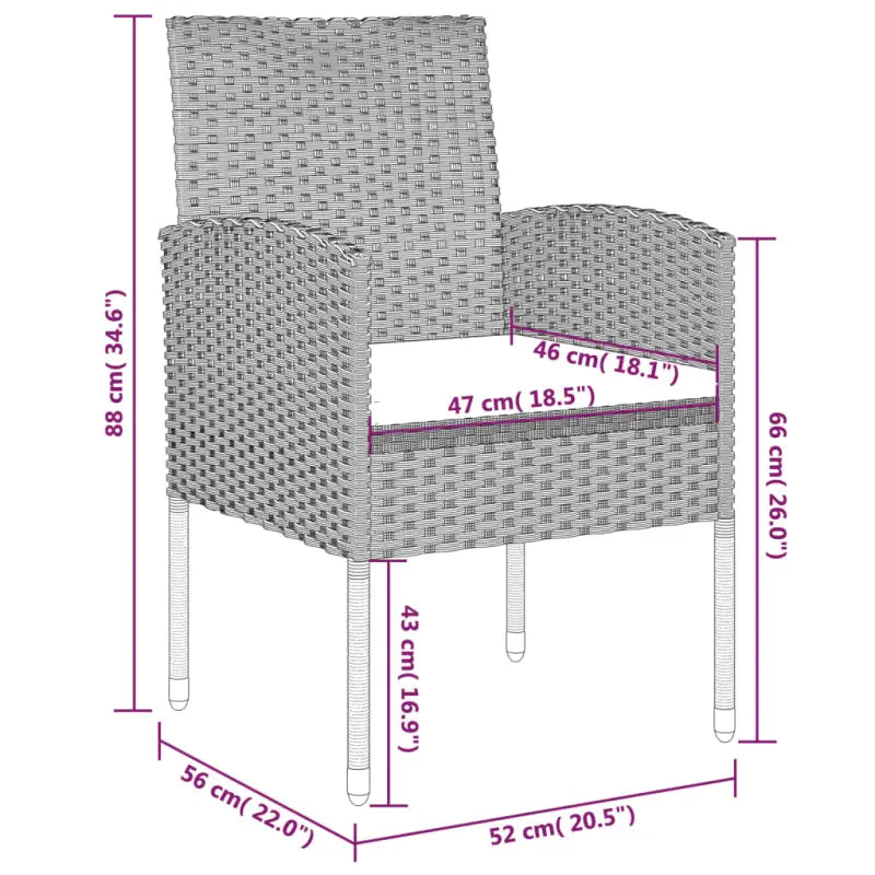 Elegante tuinset voor buiten met stevig stalen frame - Tuinsets