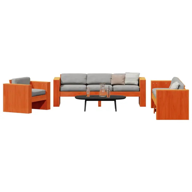 Elegante tuinsets van massief grenenhout met wasbruin materiaal - Tuinsets