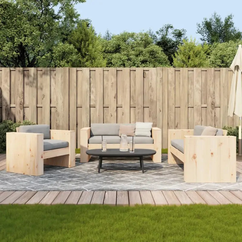 Elegante tuinsets van massief grenenhout met wasbruin materiaal - Natuurlijk grenenhout / 134 x 60 x 62 cm - Tuinsets