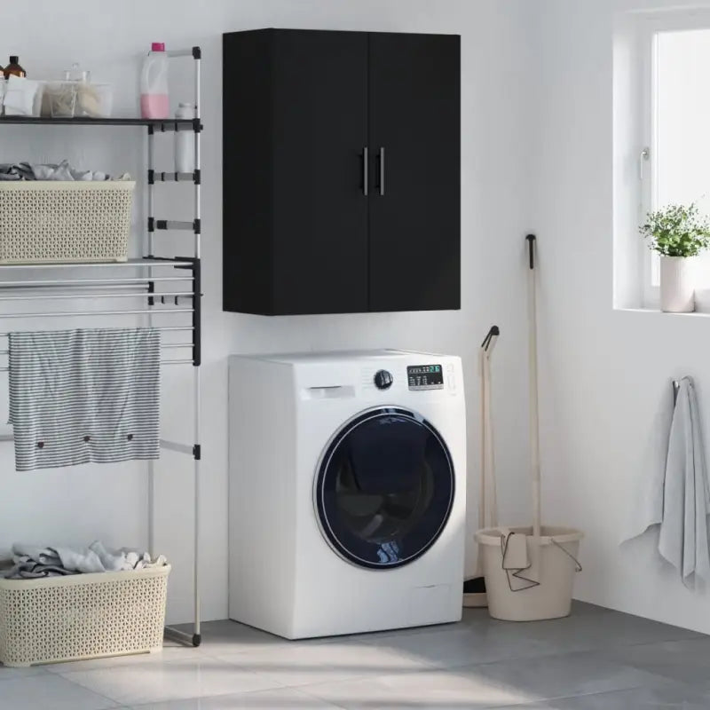 ELEGANTE Wandgemonteerde Dressoir in bewerkt hout - Zwart / 1 - Dressoirs & buffetkasten