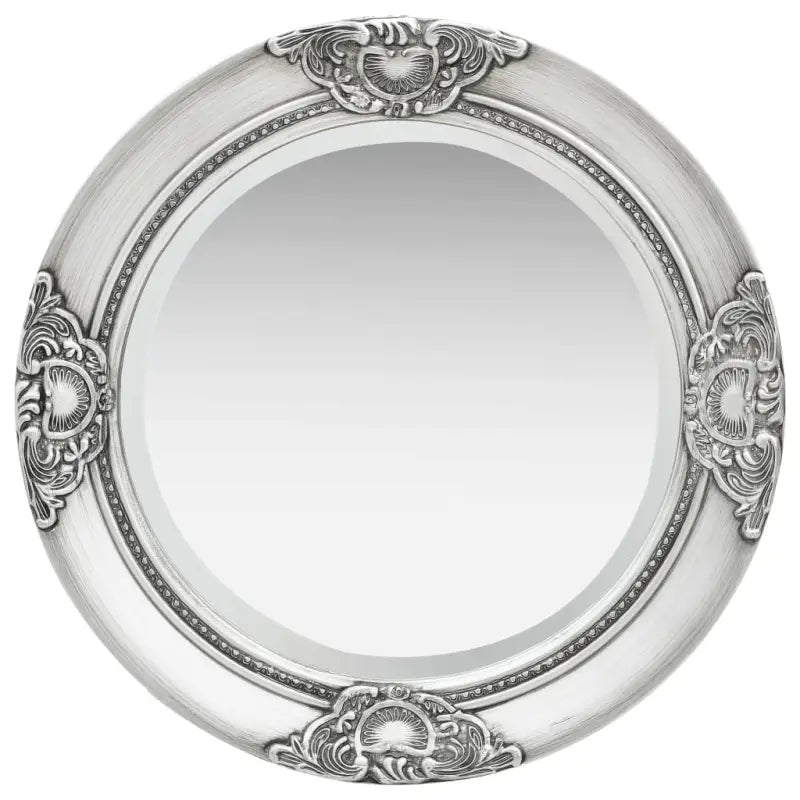 Elegante wandspiegel met antiek barok houten frame - Zilver / Φ 50 cm / 1 - Spiegels
