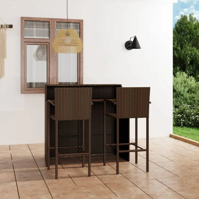 Elegante waterbestendige tuinbarset voor terras en patio - Bruin - Tuinsets