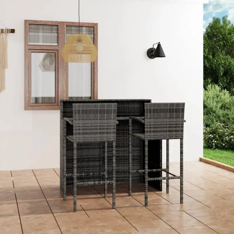 Elegante waterbestendige tuinbarset voor terras en patio - Grijs - Tuinsets