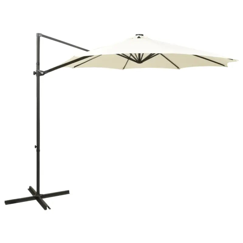 Elegante zweefparasol met LED-verlichting en bescherming tegen zware regenval - Zand / 1 - Parasols en zonneschermen