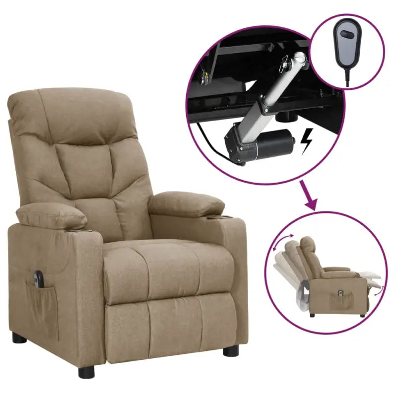 Elektrisch verstelbare fauteuil voor ultiem comfort en ontspanning - Taupe / 1 - Fauteuils & Relaxfauteuils
