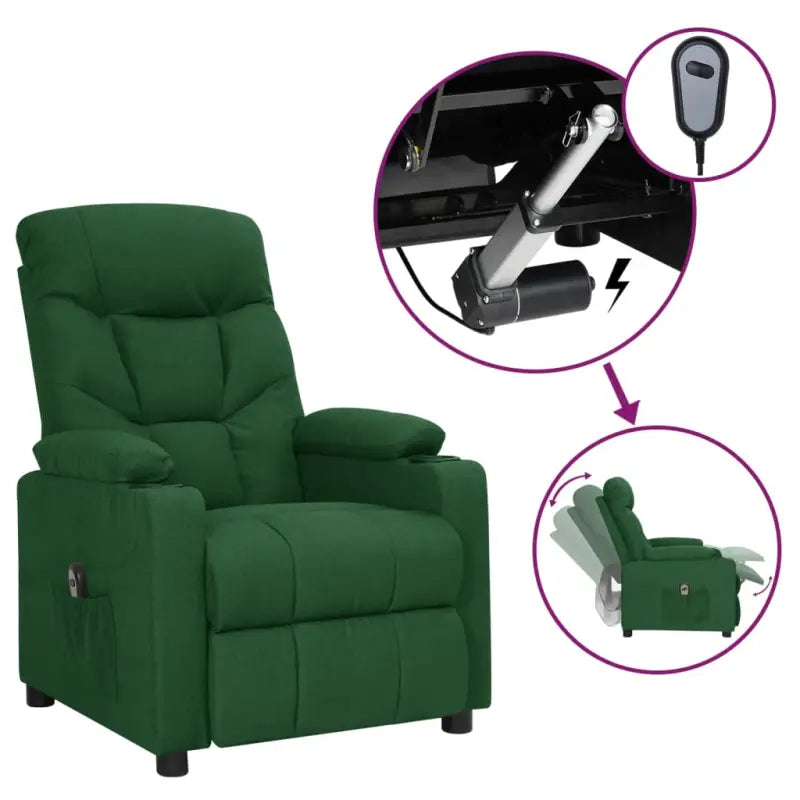 Elektrisch verstelbare fauteuil voor ultiem comfort en ontspanning - Donkergroen / 1 - Fauteuils & Relaxfauteuils