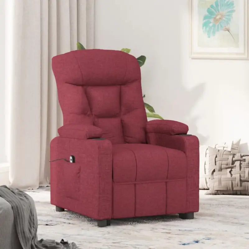 Elektrisch verstelbare fauteuil voor ultiem comfort en ontspanning - Wijnrood / 1 - Fauteuils & Relaxfauteuils