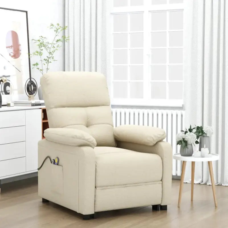Elektrisch verstelbare massagefauteuil voor verminderde fysieke belasting - Crème / 1 - Elektrische massagestoelen