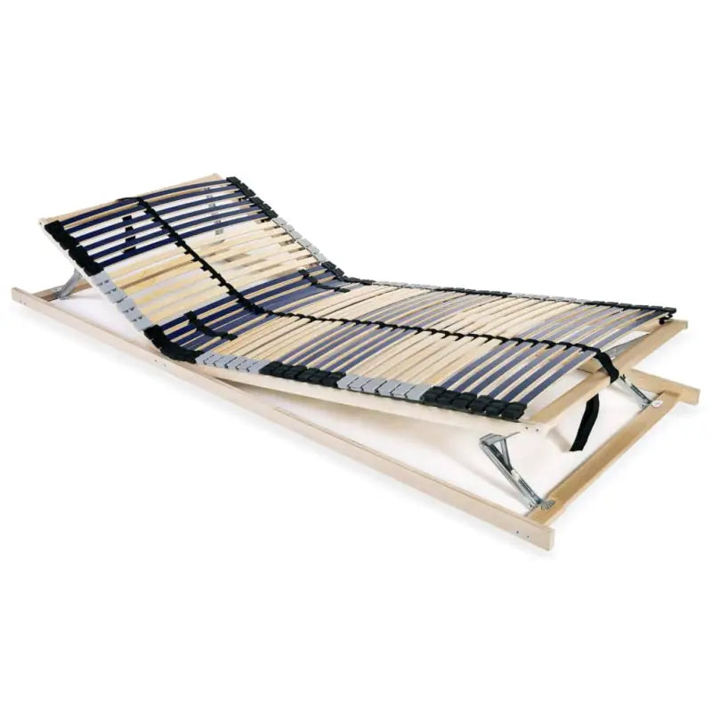 Elektrische lattenbodem met massief beukenhouten frame en dubbele latten - 90 x 200 cm / Nee / Hoofd- en voeteneinde