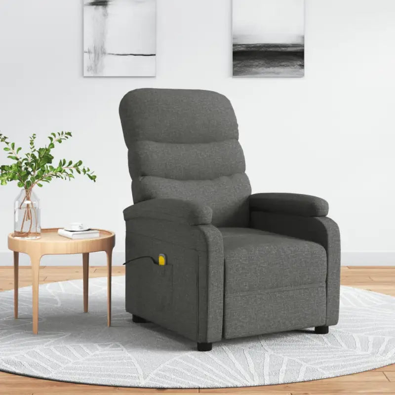 Elektrische massagefauteuil met verstelbare rug en voetensteun - Donkergrijs / 1 - Elektrische massagestoelen