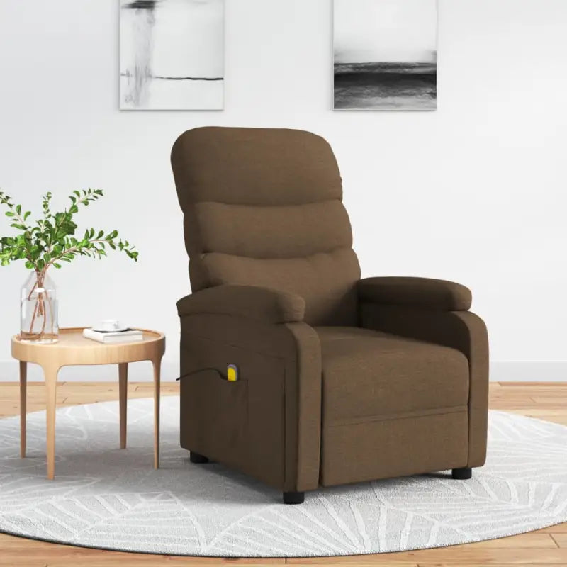 Elektrische massagefauteuil met verstelbare rug en voetensteun - Bruin / 1 - Elektrische massagestoelen