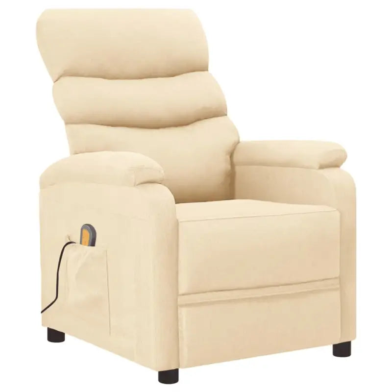 Elektrische massagefauteuil met verstelbare rug en voetensteun - Crème / 1 - Elektrische massagestoelen