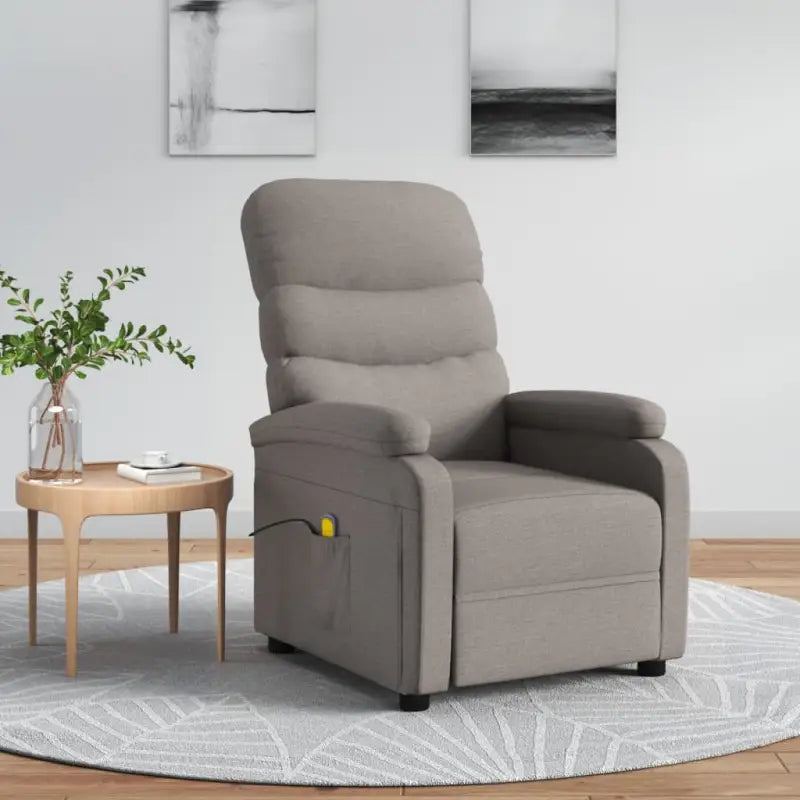Elektrische massagefauteuil met verstelbare rug en voetensteun - Taupe / 1 - Elektrische massagestoelen