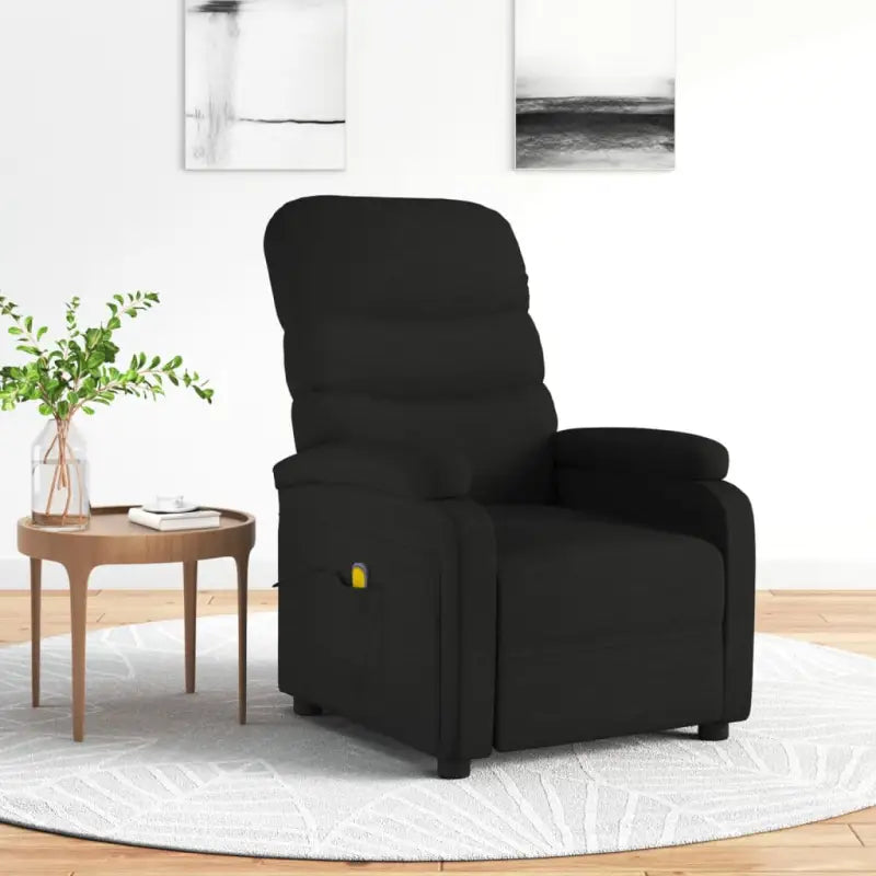 Elektrische massagefauteuil met verstelbare rug en voetensteun - Zwart / 1 - Elektrische massagestoelen