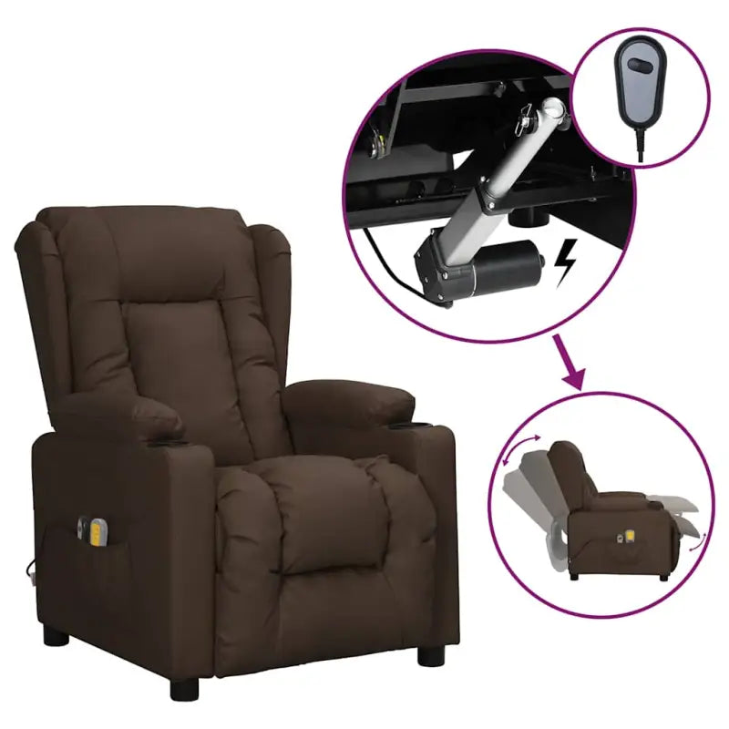 Elektrische massagefauteuil met verstelbare stoel voor ultiem comfort - Bruin / 1 - Elektrische massagestoelen