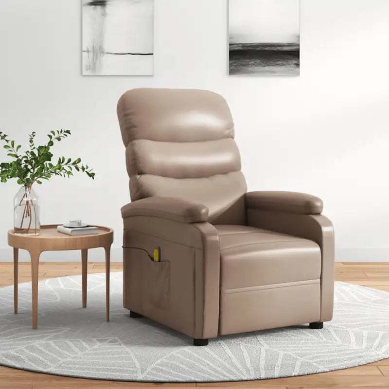 Elektrische massagestoel met verstelbare rug en voetensteun - Cappuccino / 1 - Elektrische massagestoelen