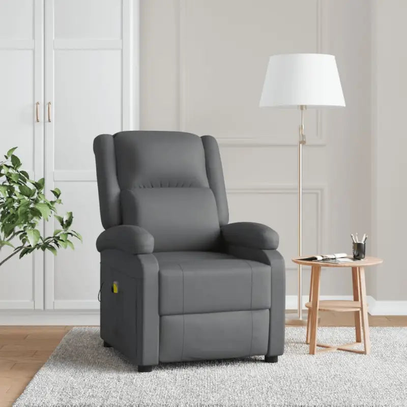 Elektrische massagestoel met verstelbare rug en voetensteun voor ultiem comfort - Grijs / 1 - Elektrische massagestoelen