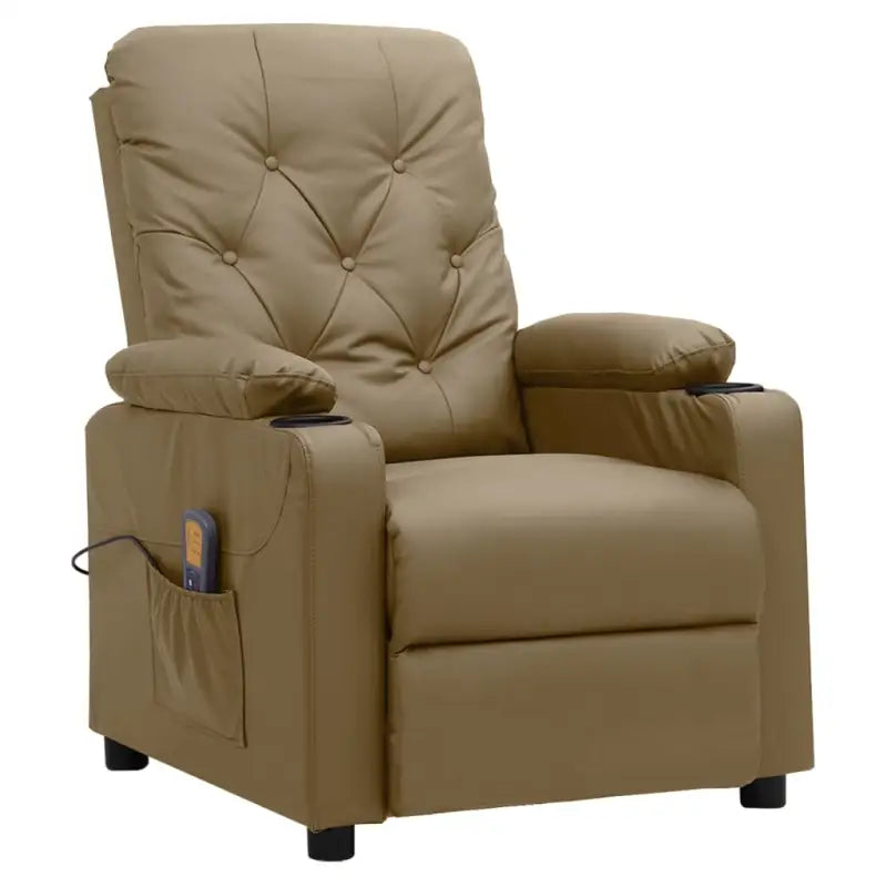 Elektrische massagestoel Met Verstelbare Rug en Voetensteun - Cappuccino / 1 - Elektrische massagestoelen