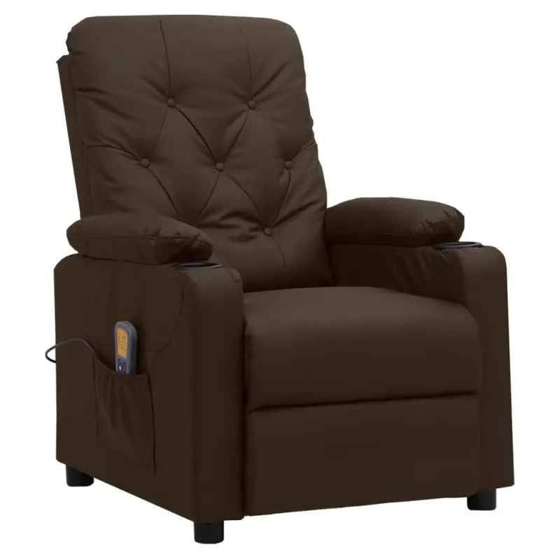 Elektrische massagestoel Met Verstelbare Rug en Voetensteun - Bruin / 1 - Elektrische massagestoelen