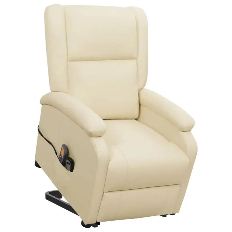 Elektrische massagestoel met verstelbare rug en voetensteun - Crème / 1 - Elektrische massagestoelen
