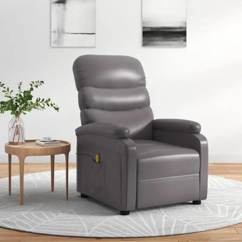 Elektrische massagestoel met verstelbare rug en voetensteun - Grijs / 1 - Elektrische massagestoelen