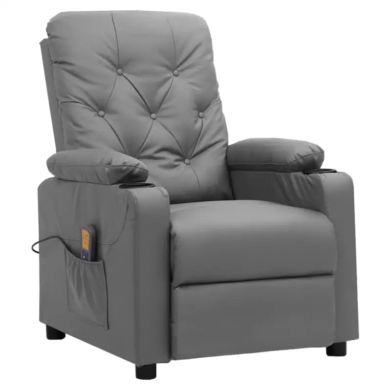 Elektrische massagestoel Met Verstelbare Rug en Voetensteun - Grijs / 1 - Elektrische massagestoelen