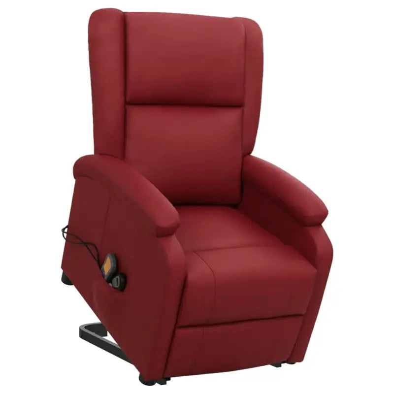 Elektrische massagestoel met verstelbare rug en voetensteun - Wijnrood / 1 - Elektrische massagestoelen