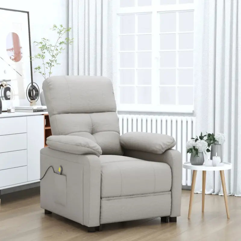 Elektrische massagestoel met verstelbare rugleuning en voetensteun - Taupe / 1 - Elektrische massagestoelen