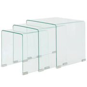 Elkaar passende tafeltjes met gehard veiligheidsglas voor compacte ruimtes - Salontafels