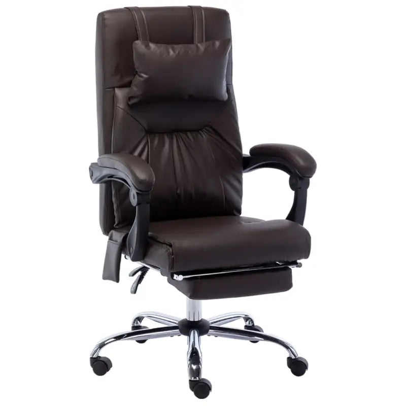 Ergonomische kantoorstoel met massage- en ligfunctie - Bruin / 1 / Met voetensteun - Bureaustoelen