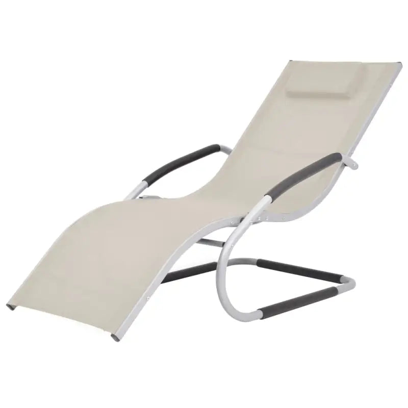 Ergonomische ligstoel met aluminium frame voor buitenplezier - Crème / 1 - Ligstoelen