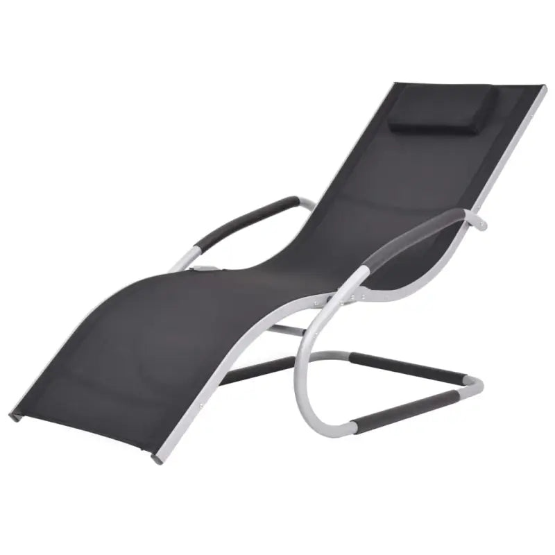 Ergonomische ligstoel met aluminium frame voor buitenplezier - Zwart / 1 - Ligstoelen