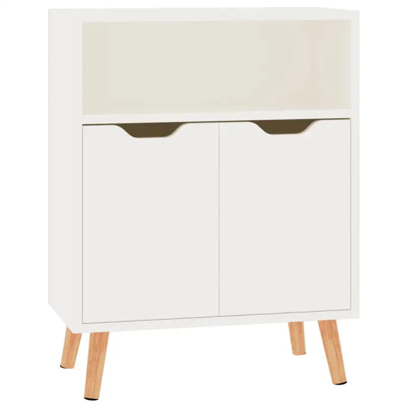 Ervaar elegantie met een dressoir van hoogglans wit en bewerkt hout - Dressoirs & buffetkasten