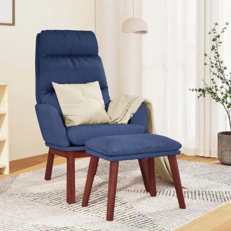 Fauteuil met optimaal zitcomfort en zacht stof voor comfort en stabiliteit - Blauw / 1 / Met voetensteun - Fauteuils &