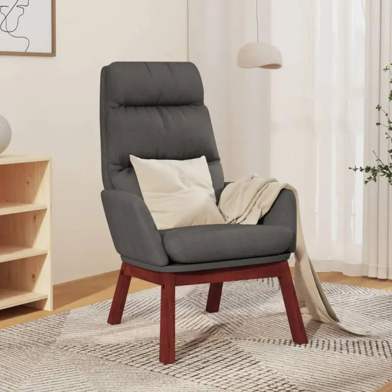 Fauteuil met optimaal zitcomfort en zacht stof voor comfort en stabiliteit - Donkergrijs / 1 / Zonder voetensteun