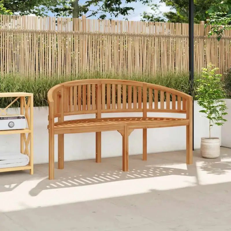 Fijn geschuurd houten tuinbank in bananenvorm voor terras en tuin - 151 cm / 1 - Tuinbanken
