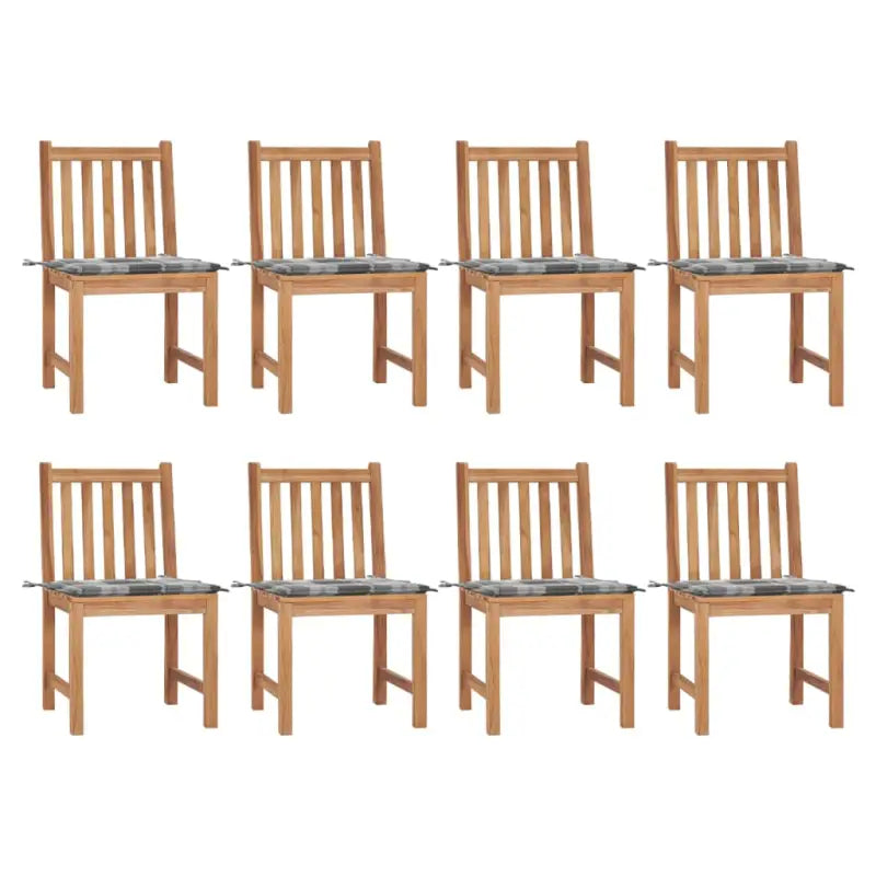 Fijn geschuurd houten tuinstoelenet voor comfort in tuin of terras - Grijs ruitpatroon / 8 - Tuinstoelen