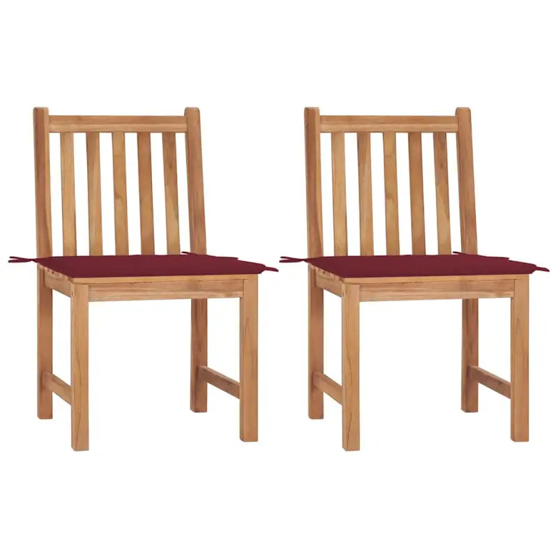 Fijn geschuurd houten tuinstoelenet voor comfort in tuin of terras - Wijnrood / 2 - Tuinstoelen