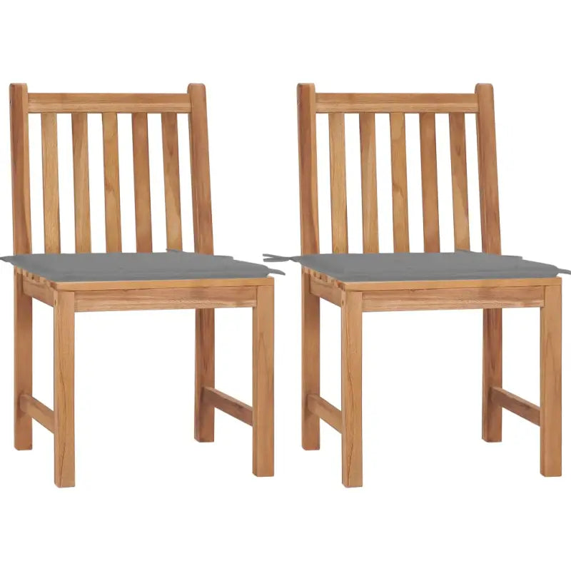 Fijn geschuurd houten tuinstoelenet voor comfort in tuin of terras - Grijs / 2 - Tuinstoelen