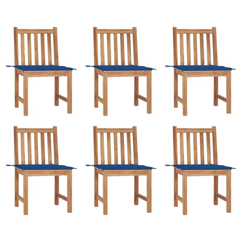 Fijn geschuurd houten tuinstoelenet voor comfort in tuin of terras - koningsblauw / 6 - Tuinstoelen