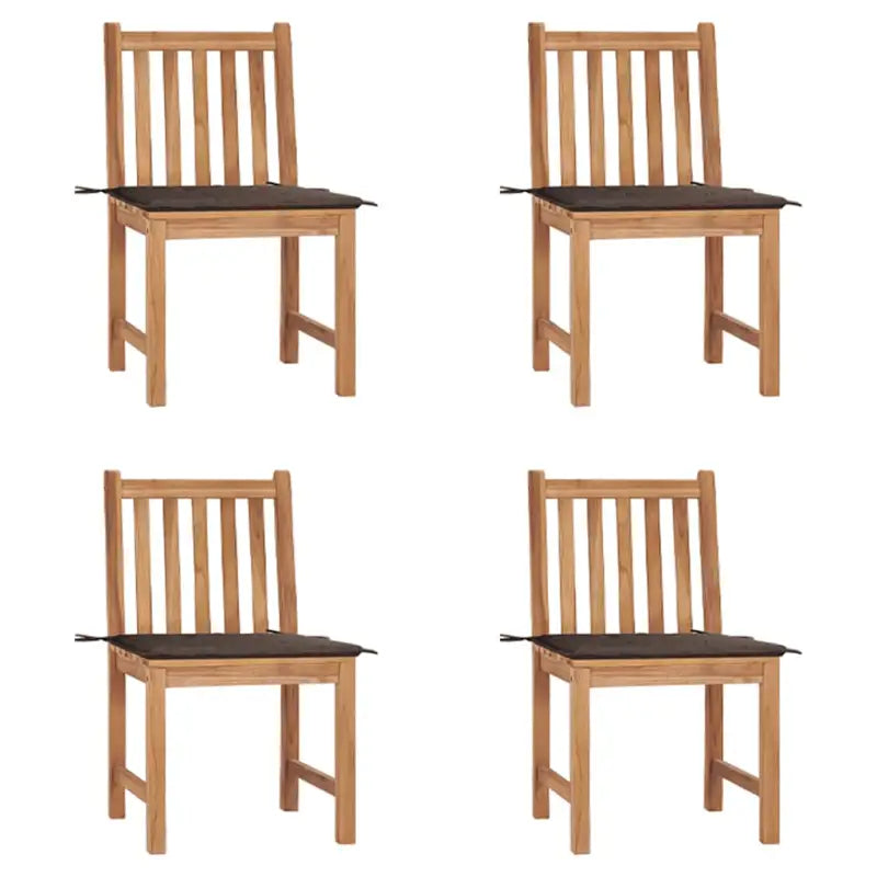 Fijn geschuurd houten tuinstoelenet voor comfort in tuin of terras - Taupe / 4 - Tuinstoelen