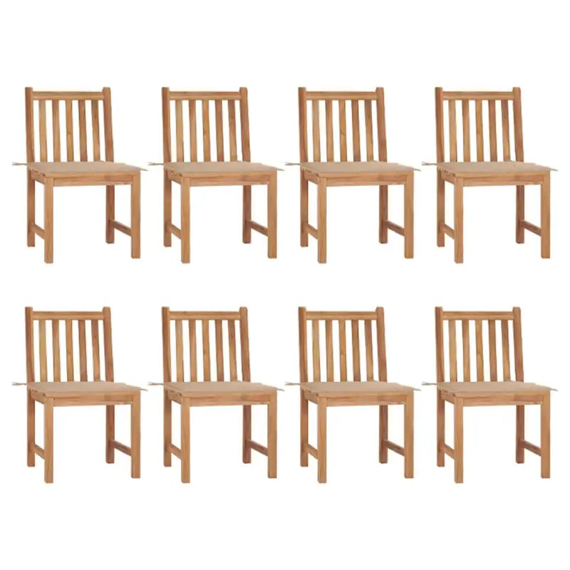 Fijn geschuurd houten tuinstoelenet voor comfort in tuin of terras - Beige / 8 - Tuinstoelen