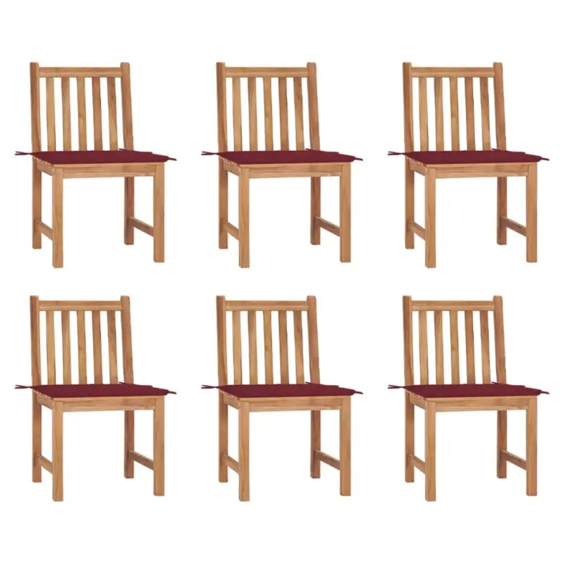 Fijn geschuurd houten tuinstoelenet voor comfort in tuin of terras - Wijnrood / 6 - Tuinstoelen