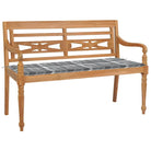 Fijn geschuurd teakhouten tuinbank met rustieke charme - Grijs ruitpatroon / 120 cm / 1 - Tuinbanken