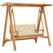 Fijn geschuurde houten schommelbank met verstelbare dakhoek voor tuinplezier - Schommelbanken